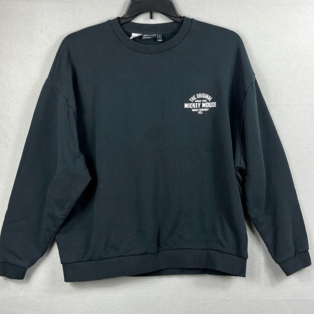 Disney‎ Mickey Mouse Graphic Sweatshirt Womens Size XL Black Long Sleeve - Picture 2 of 11